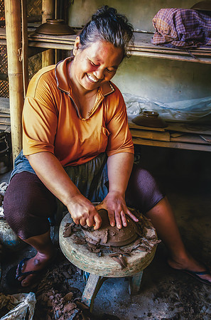 Smiling Clay Potter at Work (2018)