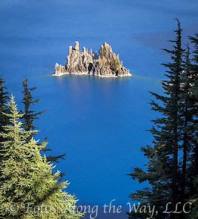 Phantom Ship in Blue Crater Lake (Oregon)