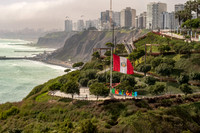 Peruvian Flag on Lima Coastline (Peru)