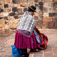 Street Vendor Packing Up Her Goods (Peru)