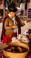 Spinning Alpaca Yarn in Shop (Peru)