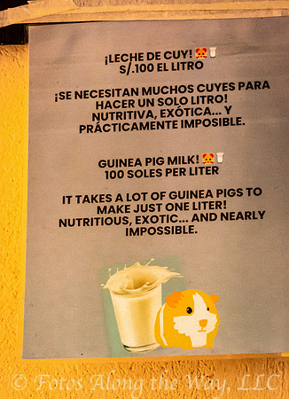 Guinea Pig Milk Sign (Peru)