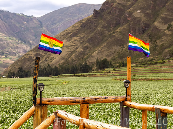 Cusco Flags in Sacred Valley Fields (Peru)