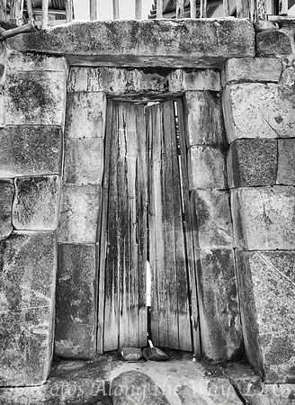 Ancient Stone Entrance - B&W (Peru)