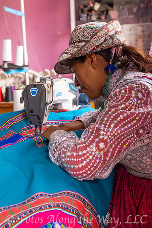 Seamstress Embroidering Fabric (Peru)