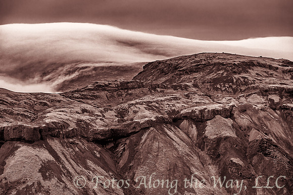 Stratus Cloud on Mountain Ridge (Iceland)