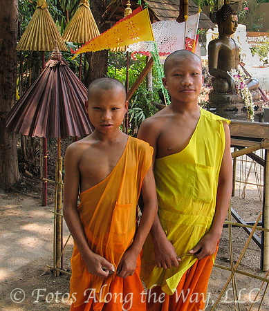 Young Monks in Monastery Yard (Thailand)