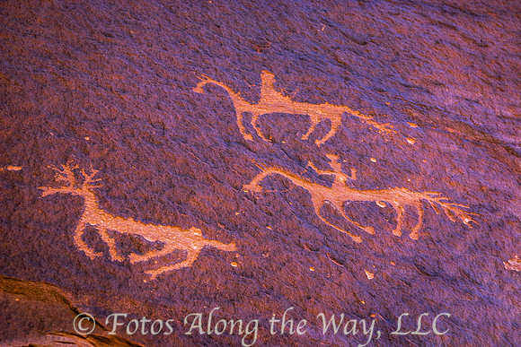 Canyon de Chelly Petroglyph - Hunters on Horseback (Arizona)