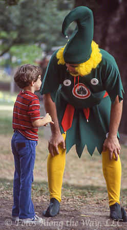 Man in Elf Costume with Boy (Texas)