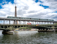 Train Crossing Seine River Bridge