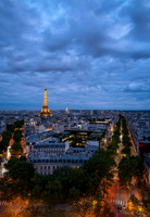 View from Arc de Triomphe after Sunset