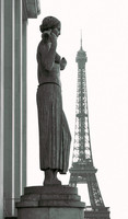 Trocadero Statue and Eiffel Tower