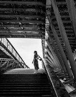 Woman on Footbridge