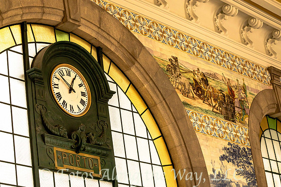 Train Station Clock and Tiled Wall Art (Portugal)
