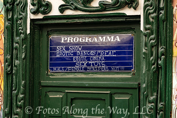 Entertainment Ad on Old Building Door (Portugal)