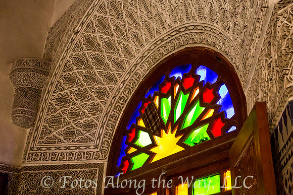 Stained Arch Window & Carved Archivolt (Morocco)