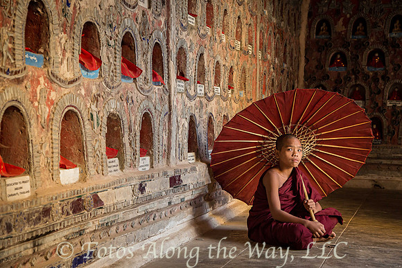 Young Monk in Monastery Shrine (Myanmar)