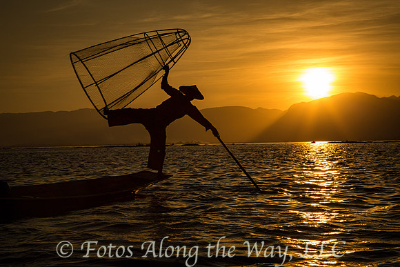 Fisherman at Sunset (Myanmar)