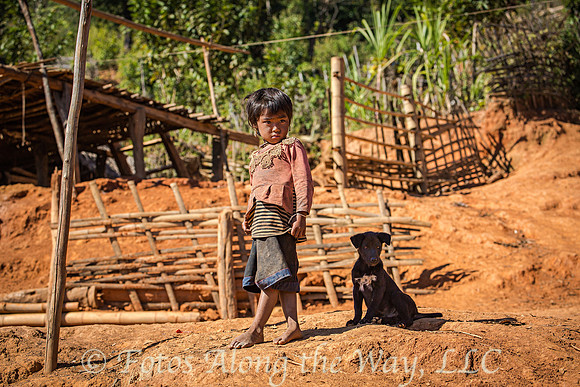 Tribal Village Child & Dog (Myanmar)