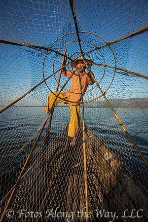 Fisherman Through Net Basket (Myanmar)