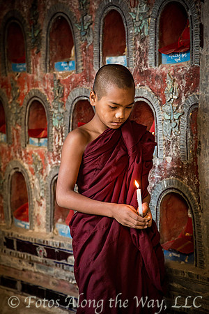 Young Monk with Candle (Myanmar)