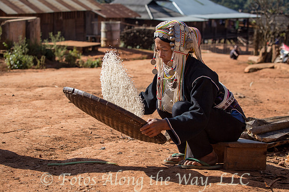 Akha Tribe Woman Sorting Rice (Myanmar)