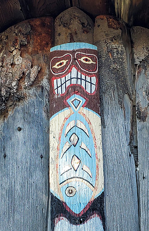 Native Alaskan Cabin Painting