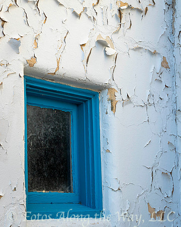 Blue Window and White Peeling Wall (California)