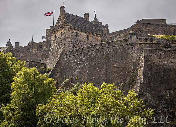 Edinburgh Castle with British Flag