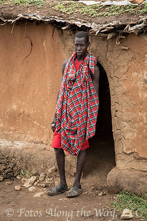 Maasai Man in Front of Home (Kenya)