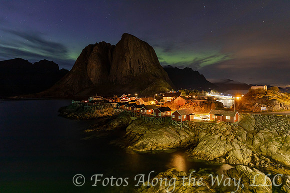 Village and Northern Lights (Norway)