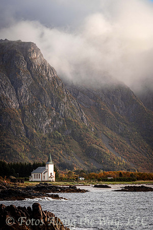 Valberg Church against the Mountains (Norway)
