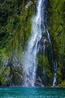 Waterfall on Milford Sound (New Zealand)