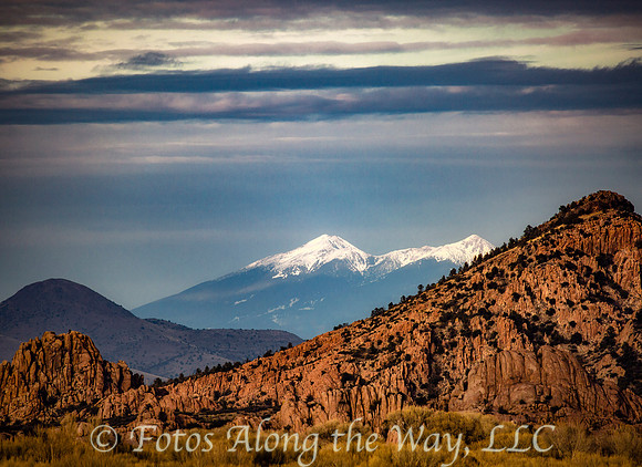 Snow Covered Peaks from the Granite Dells (Arizona)