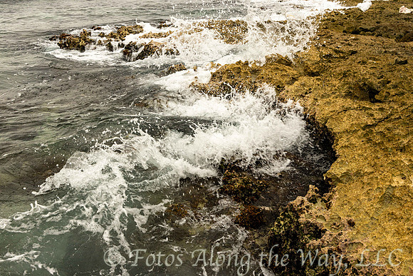 Wave Hitting Jagged Shore (Mexico)