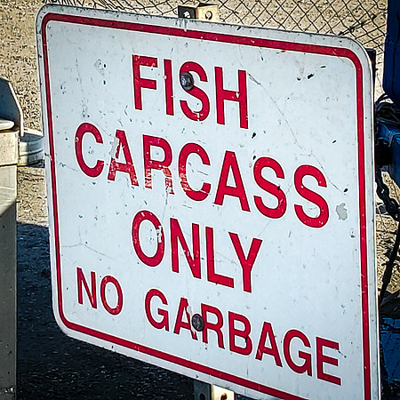 Fish Carcass Only Sign
