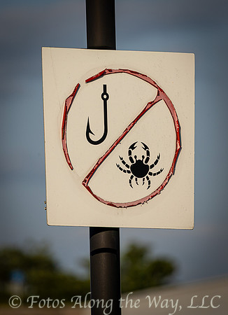 No Fishing or Crabbing Sign