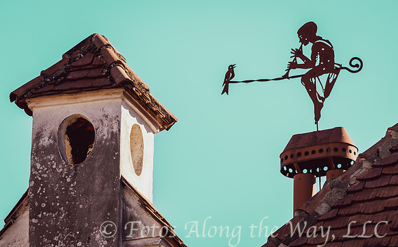 Musician and Bird Weathervane