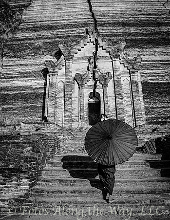 Monk Ascending Mingun Pagoda (Myanmar)