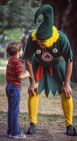 Man in Elf Costume with Boy (1986)