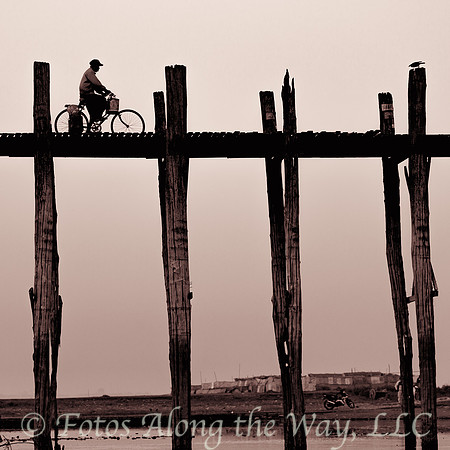Bike Crossing Ubein Bridge (Myanmar)