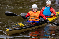 Safety Boat in Kayak Regatta
