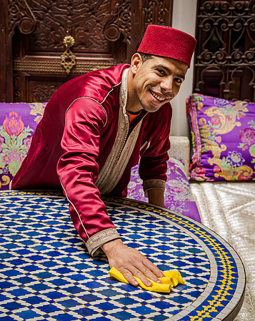 Smiling Server in Moroccan Riad (2016)
